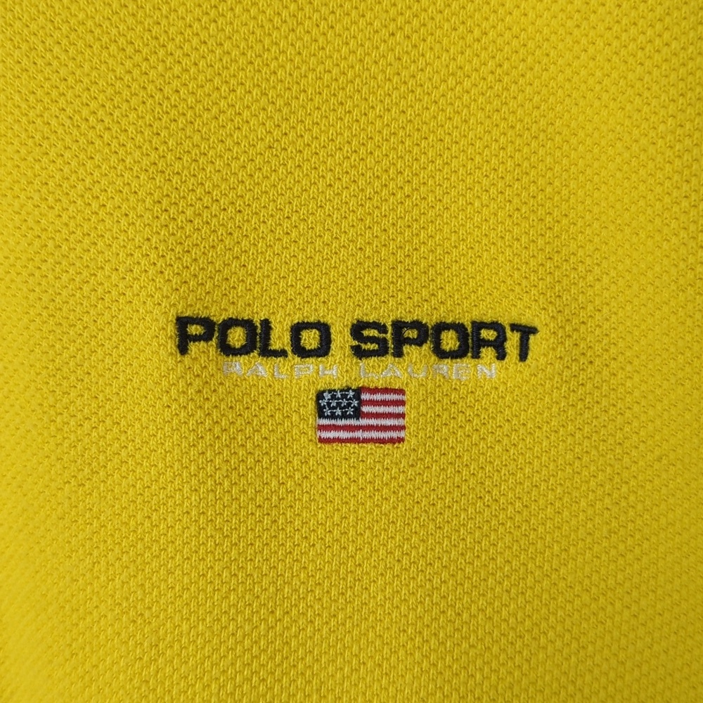Polo Sport Ralph Lauren 90's Vintage Classic Short Sleeve Henley Shirt Yellow XL - Picture 4 of 11
